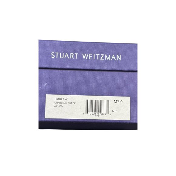 Stuart Weitzman Suede Over-The-Knee Boots Grey With Block Heel & Tie Closure Siz - Picture 12 of 14